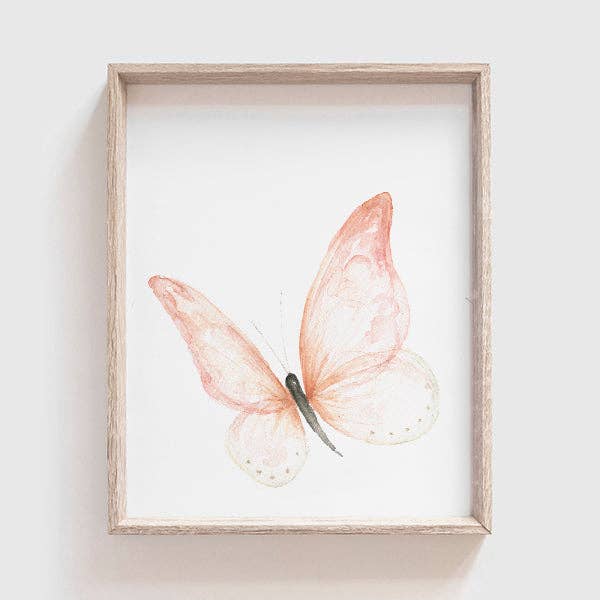 Pink Butterfly Art Print for wholesale by Tabitha Paige