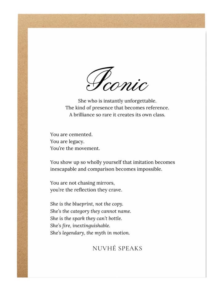 Feminine Affirmation Card, Friendship + Women Empowerment for wholesale by Nuvhé Speaks