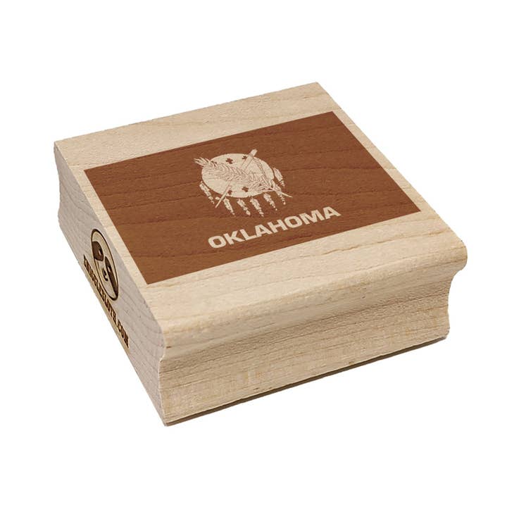 Oklahoma State Flag Square Rubber Stamp for Stamping Crafting for wholesale by Sniggle Sloth