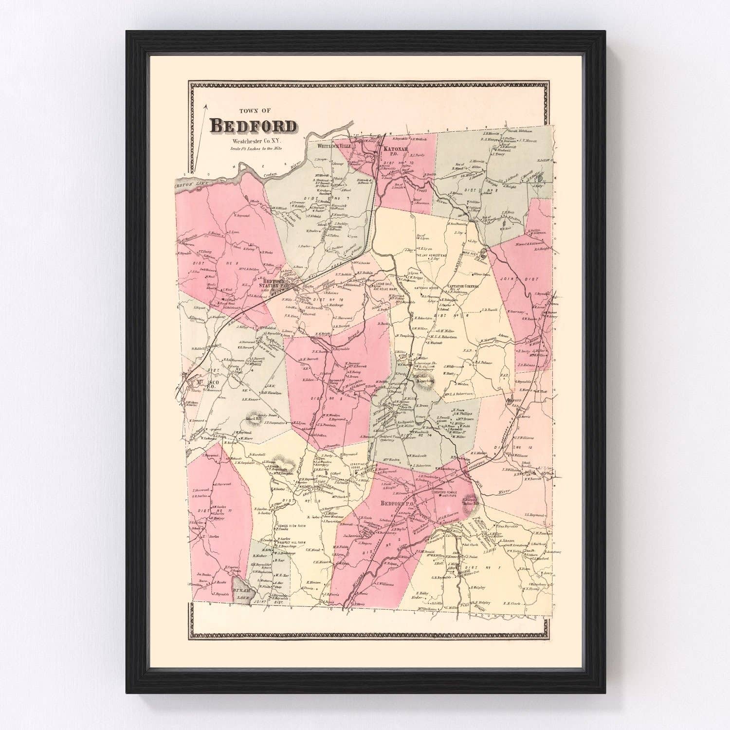 Ted's Vintage Art - Wholesale Map - Vintage Map of Bedford, New York 18670