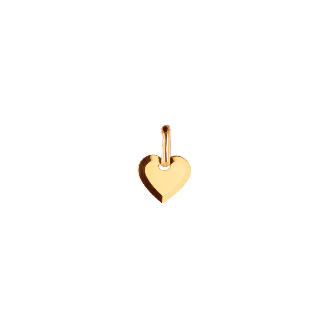 Bijoux Fabrication Française - Wholesale Individual Charm/Pendant - Heart Medal to Engrave - Chamfered - Gold Plated - Silver 925‰5