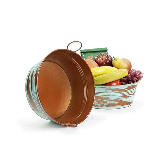 Buhi Imports - Wholesale Decorative Plate/Dish/Bowl - 10 inch Faux Verdigris Copper Tub 2