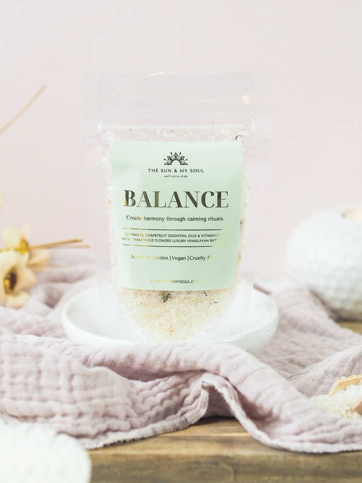 Balance Luxury Soak Himalayan Bath Salts⎜Aromatherapy Gift for wholesale by The Sun & My Soul Bath Bomb Soak Wellness Gifts