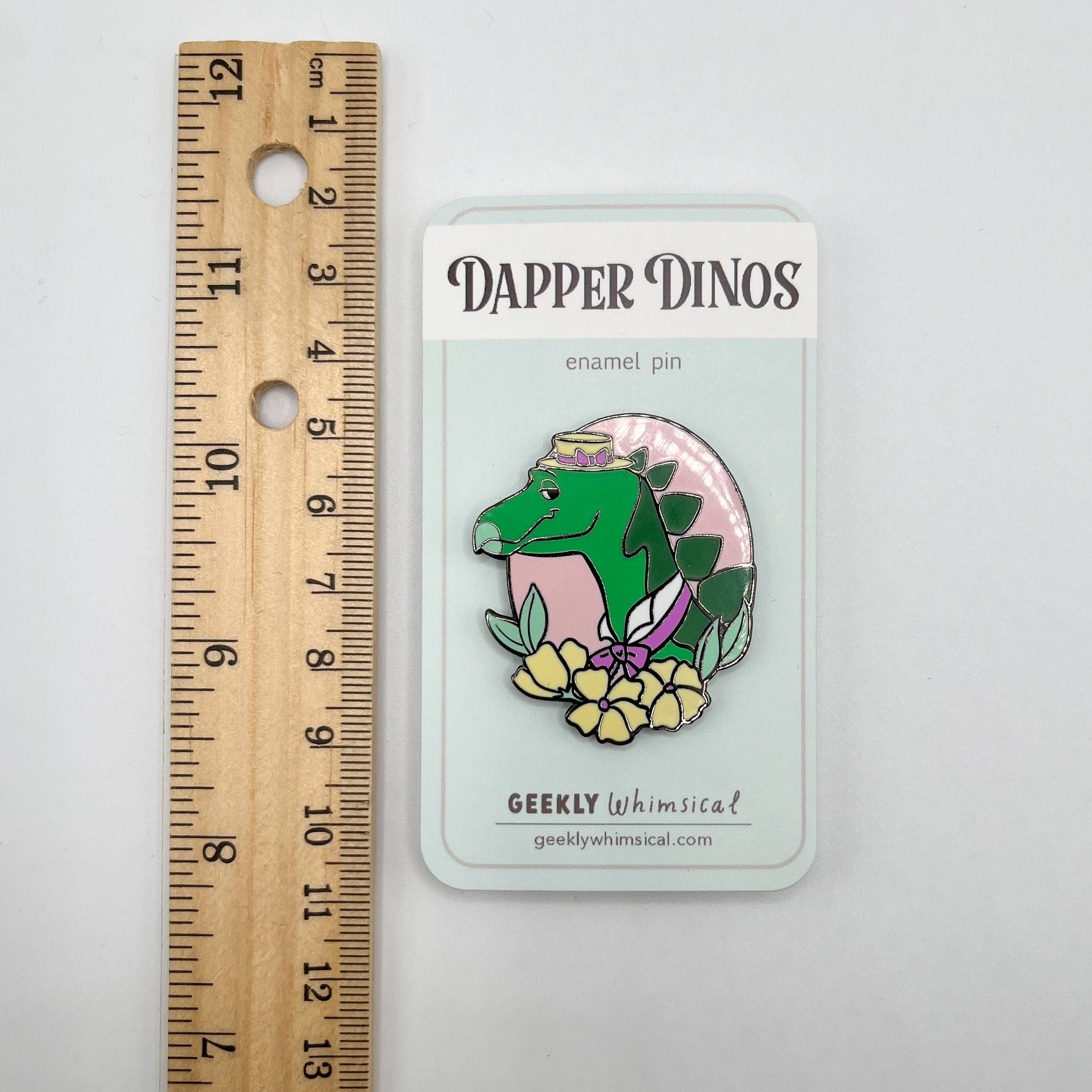 Geekly Whimsical - Wholesale Lapel Pin/Button - Dapper Dinos - Virgil Stegosaurus Enamel Pin5