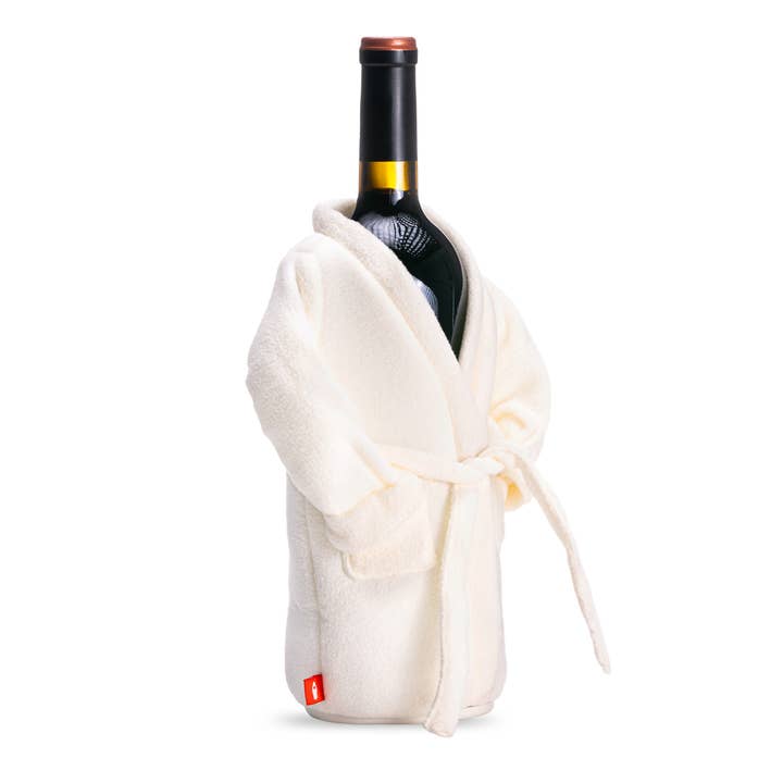 Puffin Drinkwear - Wholesale Wine Bucket - Insulated Wine Bottle Holder - The Resort - White Bathrobe3