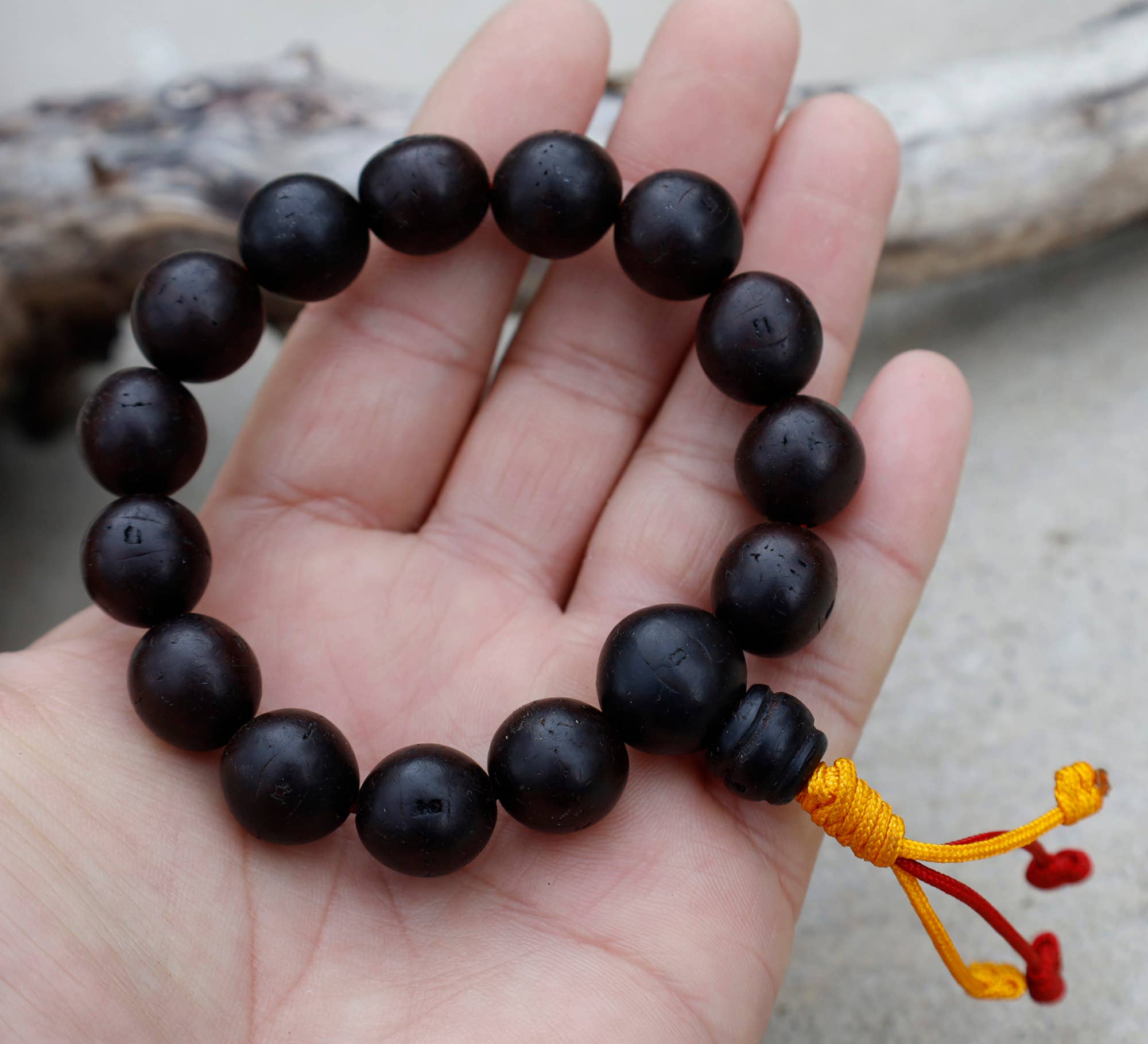 Lungta Imports - Wholesale Prayer Beads Necklace - Tibetan Rare Buddhist Meditation Nepal Dark Bodhi Seed Mala1
