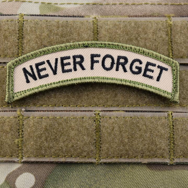 NEVER FORGET Tab Morale Patch for wholesale by BritKitUSA