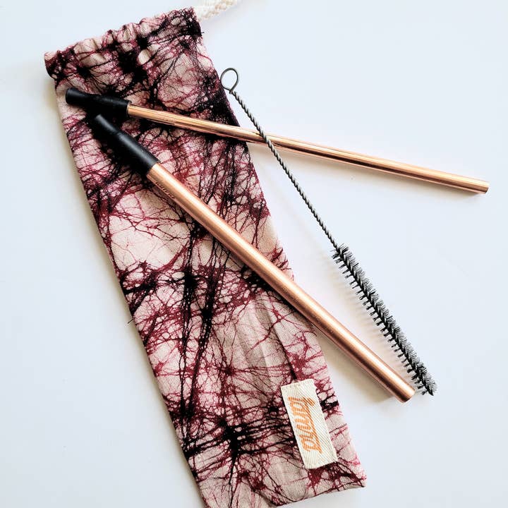 Copper Straw Set for wholesale by Tamra Copper LA