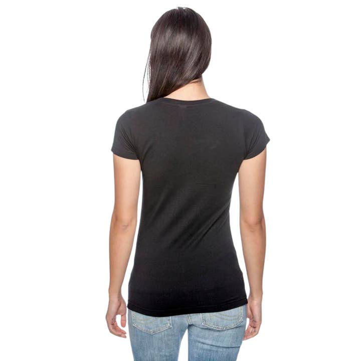 Mermaid of Hilton Head - Wholesale T-Shirt - Women's - LAT Black Ladies Junior Fit V-Neck T-Shirt2
