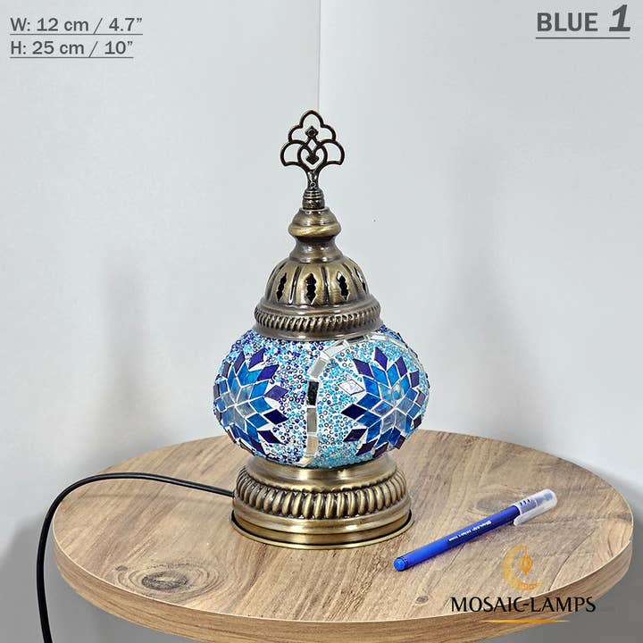 Mosaic Lamps – wholesale Accent/desk lamp – Small Turkish Mosaic Table Lamp, Medium Globe Tiny Desk Ligh1