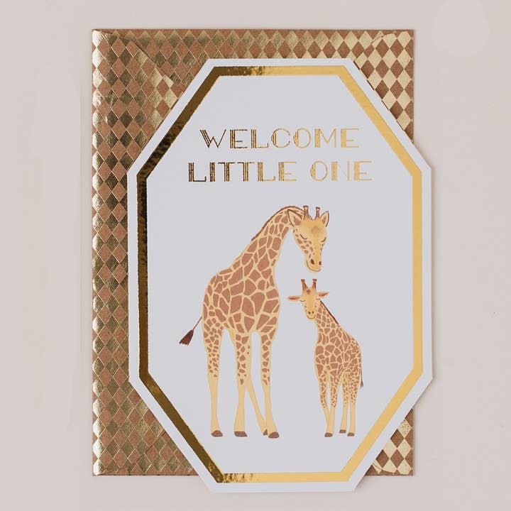 Baby Card Giraffe Mum and Child for wholesale by Apple & Clover