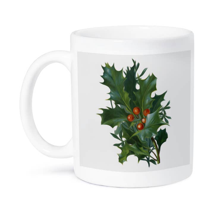 3dRose - Wholesale Coffee Mug - 3dRose, Vintage Victorian Faux Oil Filter Effect Holly Leaves And Berries, Mug8