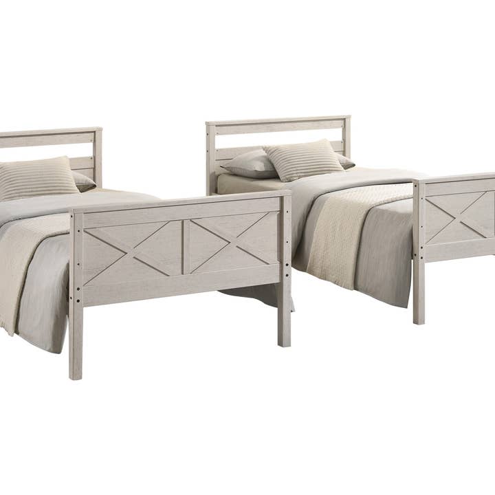 Home Design - Wholesale Bed - Home Design Exeter Twin Over Twin Solid Wood Standard Bunk Bed Frame8