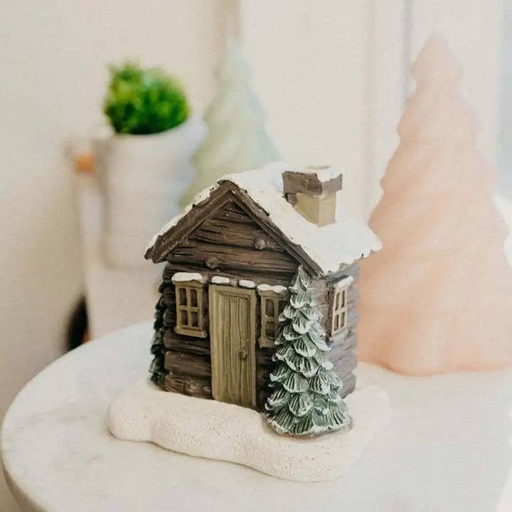 Delmar Decor – wholesale Incense holder – Christmas cottage incense burner - Log cabin