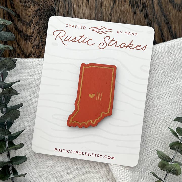 Scegli i colori | Calamita in legno dello stato dell'Indiana ispirata localmente per la vendita all'ingrosso da parte di RusticStrokes