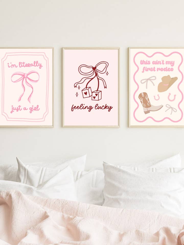 Girly Art Print | Cowgirl Print | Lucky Girl Art for wholesale by Fleurs on Sunday