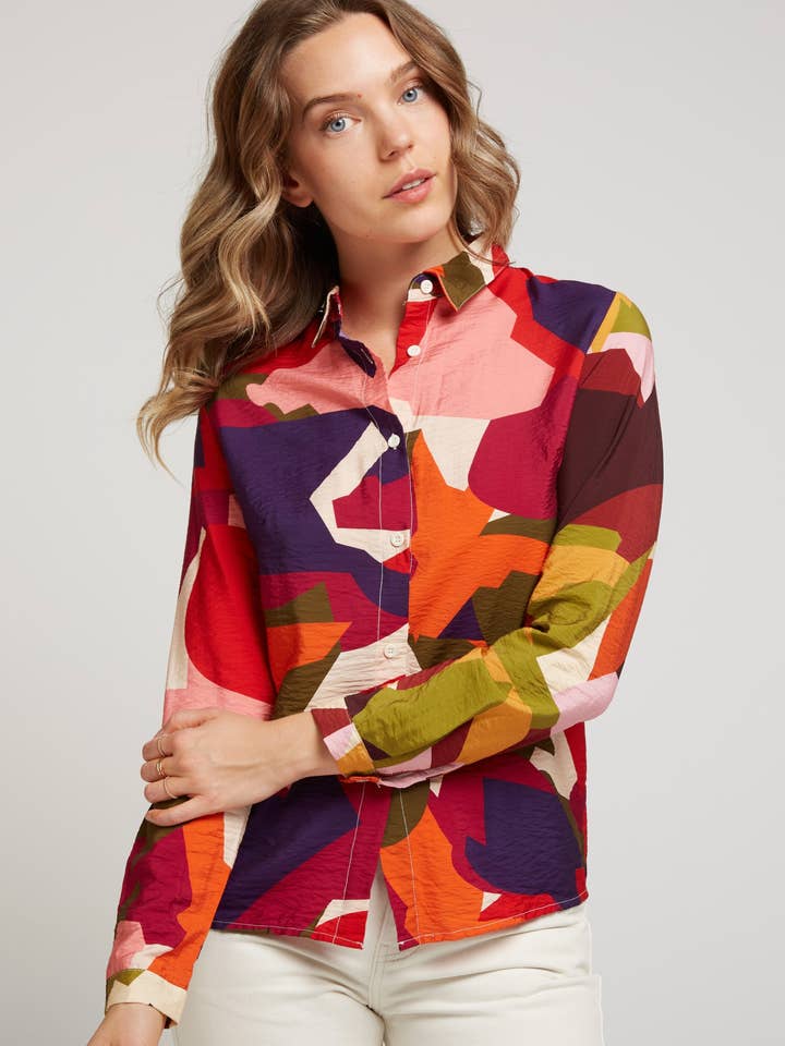 Andy & Lucy - Wholesale Shirt - Women's - MANU - Fluid graphic print shirt4