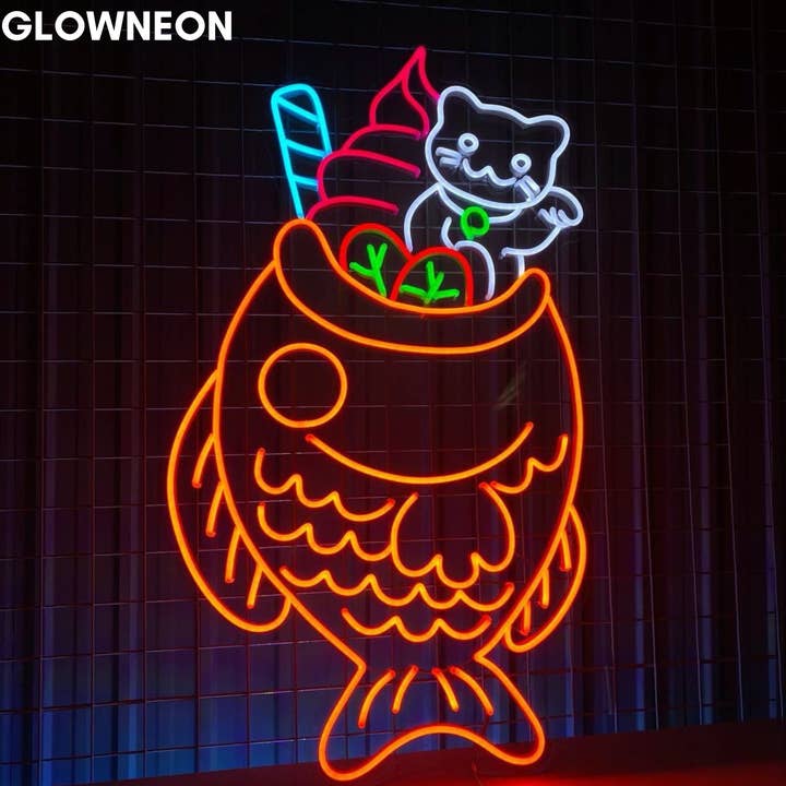 Glow Neon - Wholesale Neon Sign - Taiyaki Neon Sign, Ice Cream Led Sign, Taiyaki Store Decor