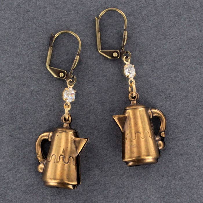 Coffee Pot Earrings 495-STM for wholesale by Sadie Green's Jewelry