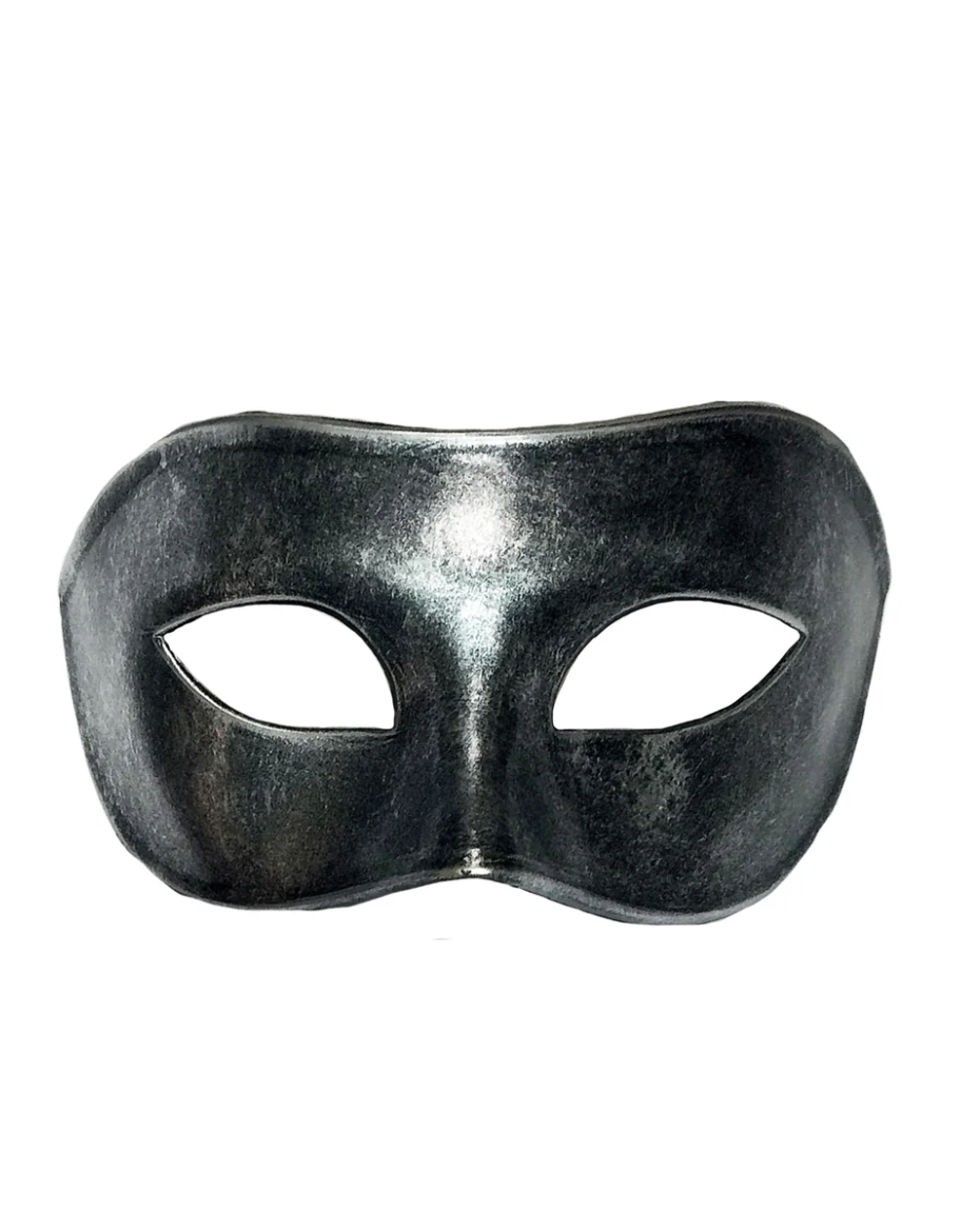 Mardi Gras Creations - Wholesale Costume - Unisex - Domino Eyelet Metallic Plain Mask2