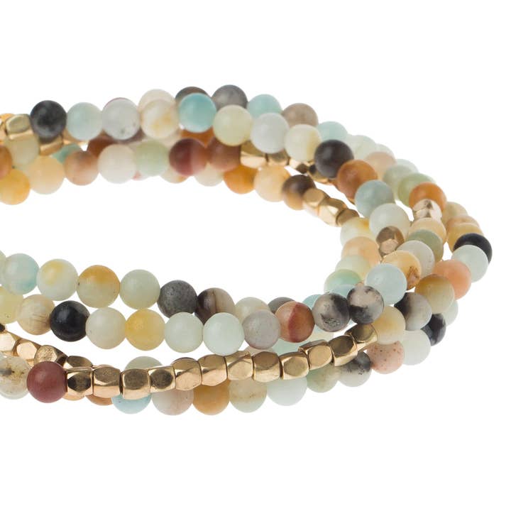 Scout Curated Wears - Wholesale Beaded Bracelet - Stone Wrap: Amazonite - Stone of Courage