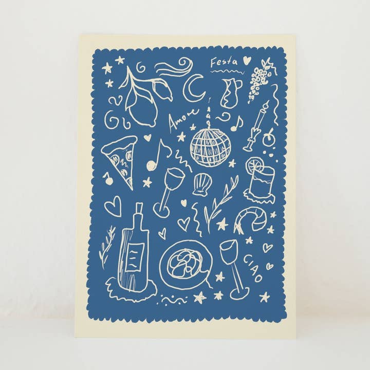 POSTCARD ITALIAN FESTIVAL for wholesale by Studio Dolci