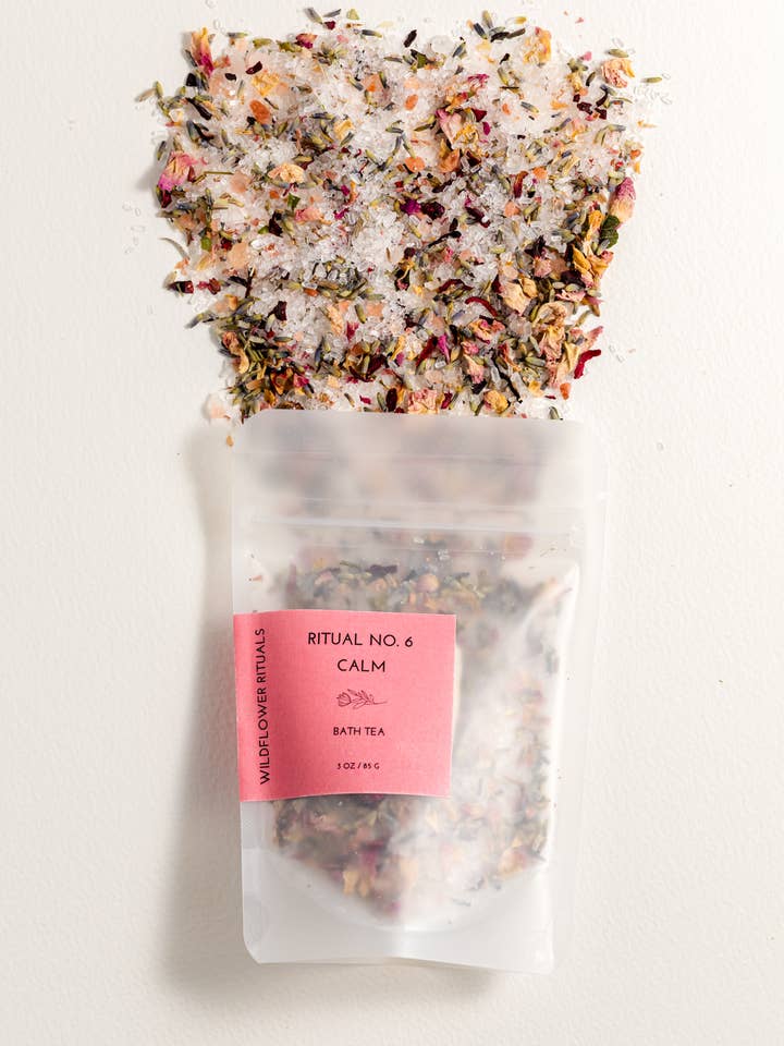 Ritual No. 6 Calm Botanical Bath Tea - Lavender Rose for wholesale by Wildflower Rituals