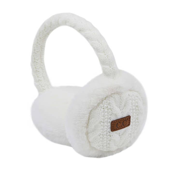 Fashion City - Wholesale Earwarmers/Ear Muffs - Women's - Cable Knitted Faux Fur Ear Muffs