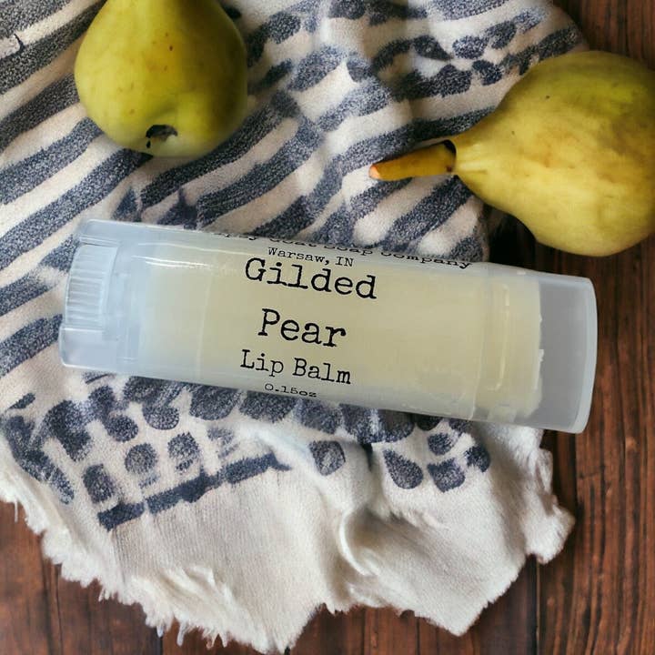 Gilded Pear Lip Balm for wholesale by The Tipsy Goat Soap Company
