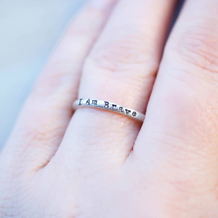 Sterling Silver Rings for Women | I am Brave | Inspirational Jewelry for wholesale by Simpli Stamped
