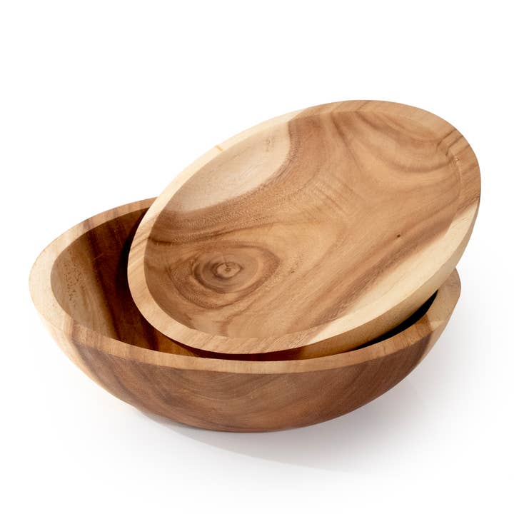 Extra Large Set of 2 Teakwood Bowls for wholesale by Andaluca
