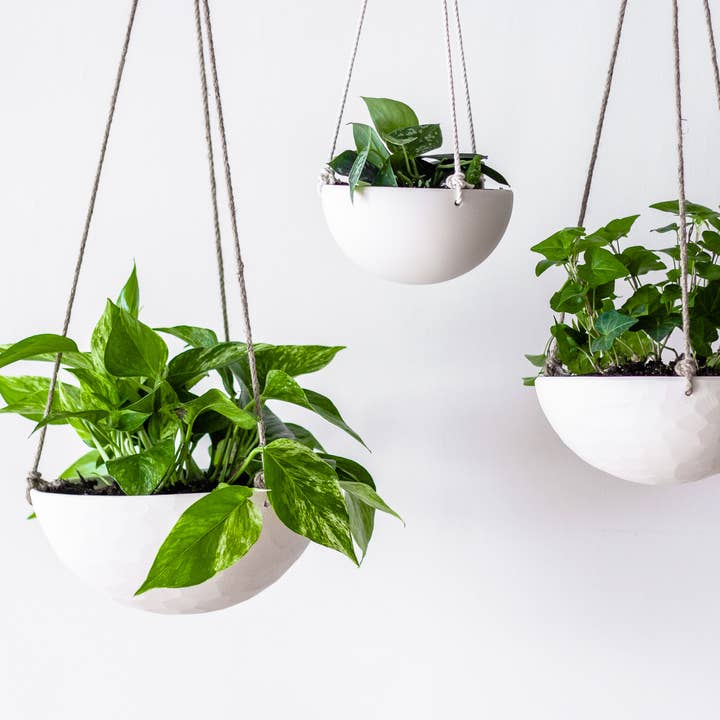 Niik Creative Co. - Wholesale Hanging Planter - Hanging Planter - Medium Handmade Porcelain Plant Hanger