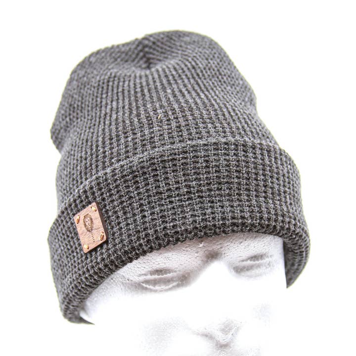 Soft Knit Beanie + Wood Patch for wholesale by Wood Leon