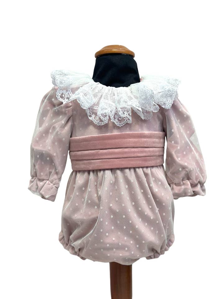 Tulle Upholstered Velvet Romper for wholesale by La Boutique dei Bambini