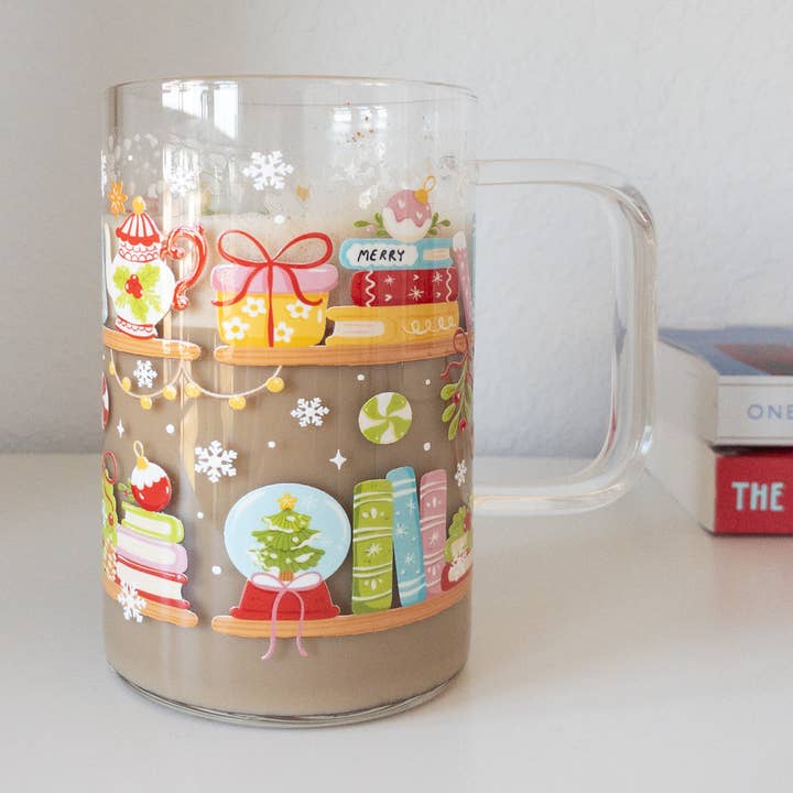 Be Bold Stay Bold – wholesale Coffee mug – Holiday Book Lover Glass Mug — 18 oz
0