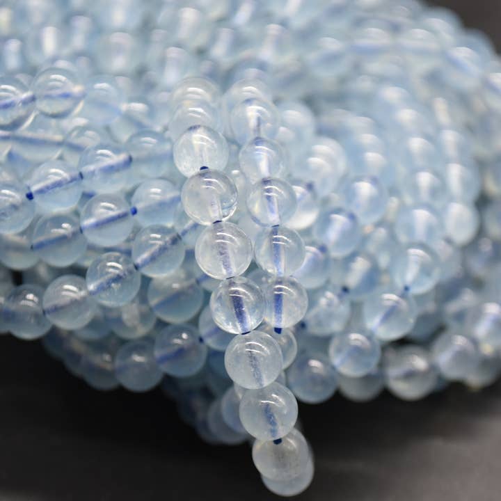 Aquamarine Round Beads 5-5.7mm Grade A+ 22'' DIY Strand for wholesale by Oriental Direct Craft Supplies