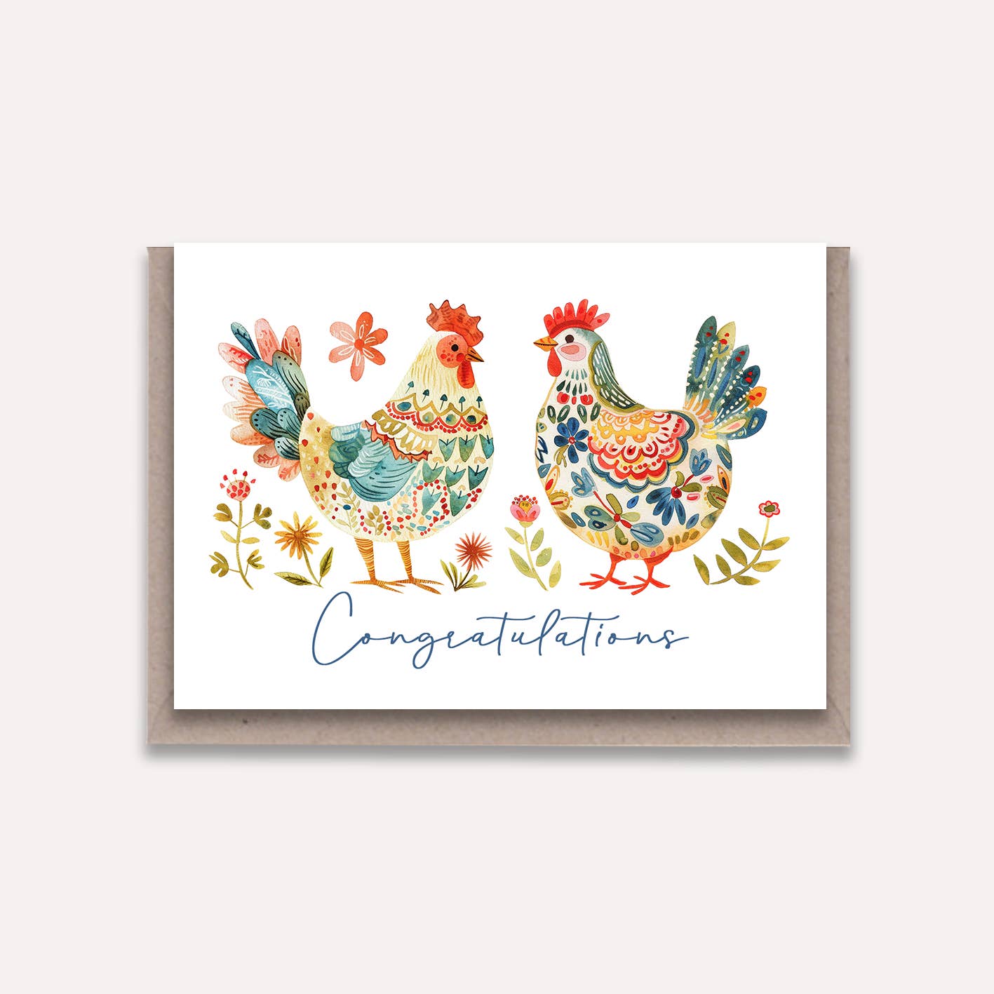 Scattered Seed Co - Vente Cartes de félicitations - Carte de félicitations POULES ART POPULAIRE