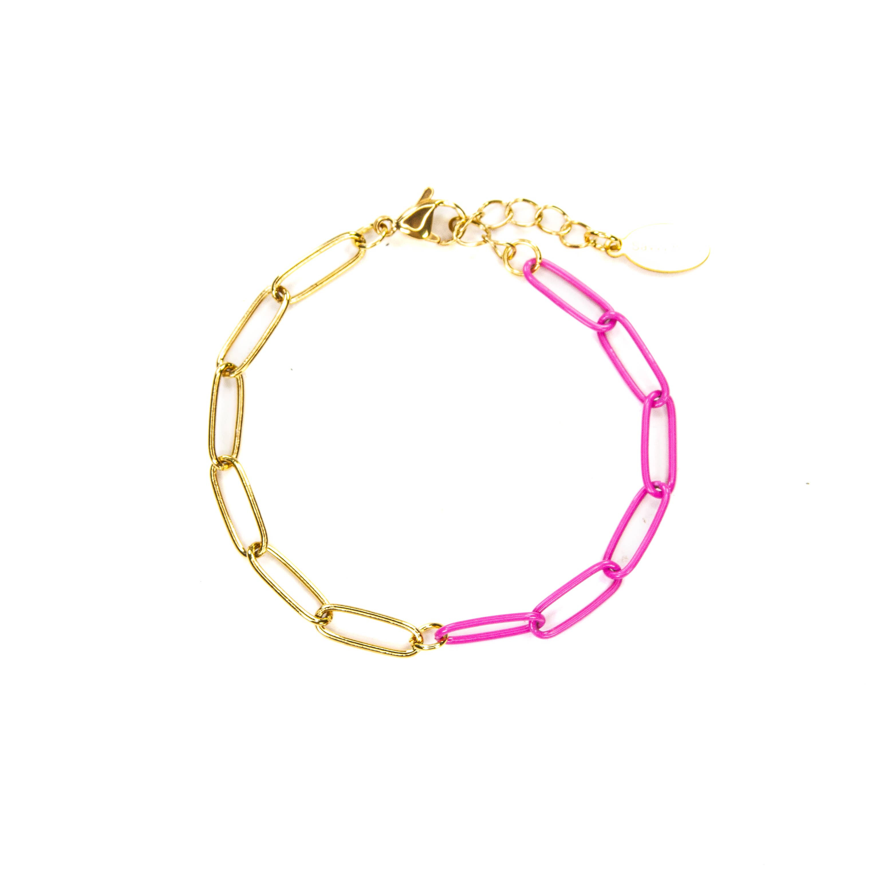 Savvy Bling - Wholesale Link & Chain Bracelet - Enamel 16+ Colors paperclip & Gold chain link bracelet29