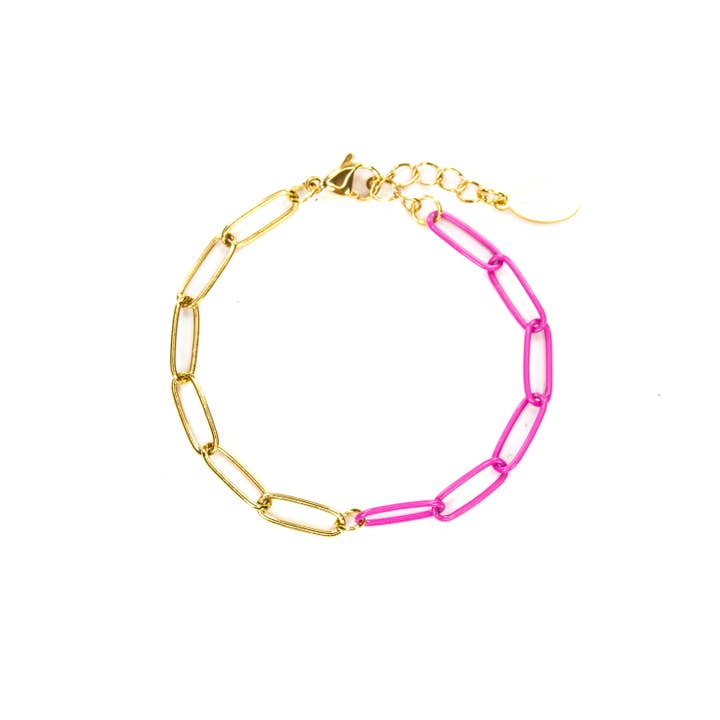 Savvy Bling - Wholesale Link & Chain Bracelet - Enamel 16+ Colors paperclip & Gold chain link bracelet29