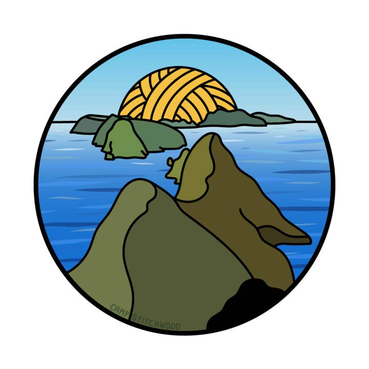 Channel Islands Knitional Park Sticker for wholesale by Camp Stitchwood