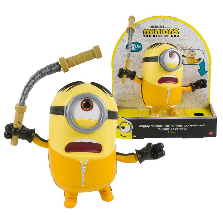 Deluxe Import Trading - Wholesale Toy Set - Kids - 8" The Rise of Gru Mighty Minions Stuart Action Figure