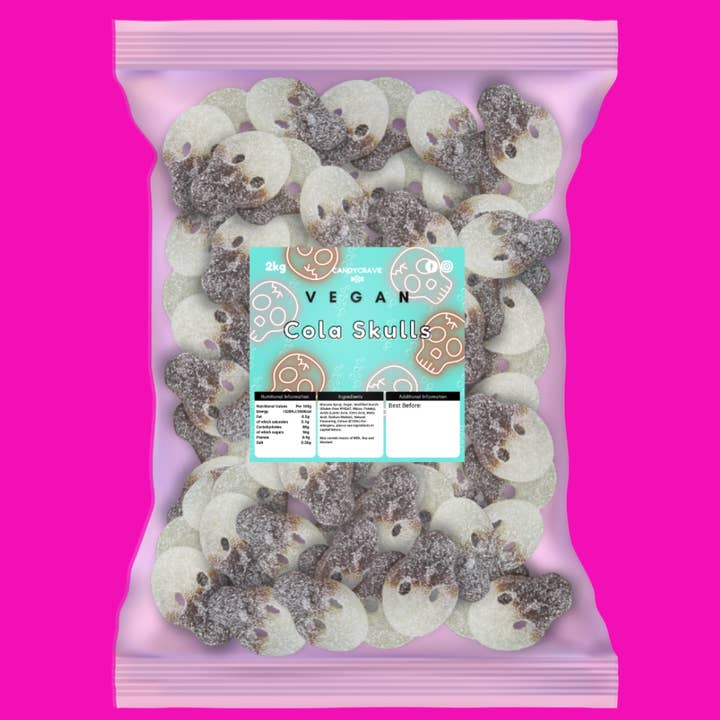 2kg Candy Crave Crânios de Cola Vegan por atacado de Clickin It Candy