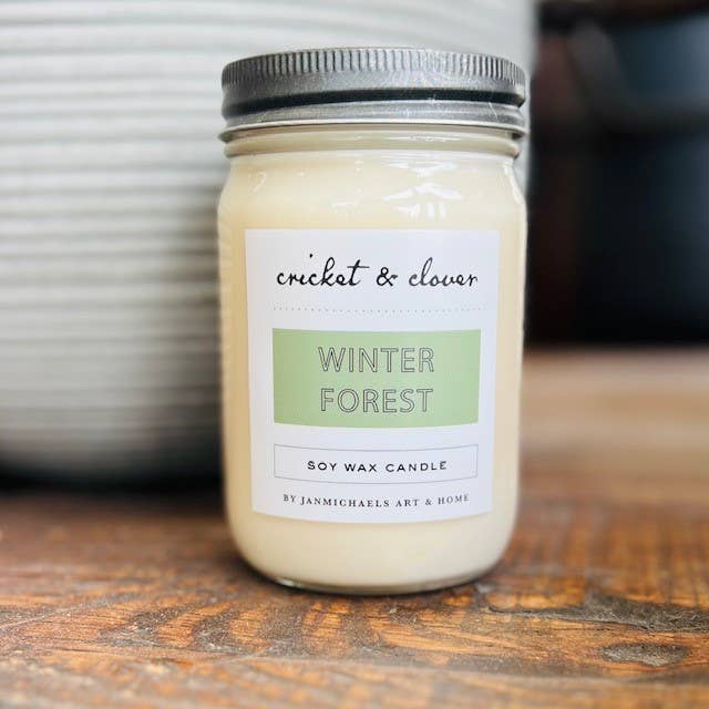 Candela Winter Forest Soy Mason Jar per la vendita all'ingrosso da parte di JanMichaels Art & Home