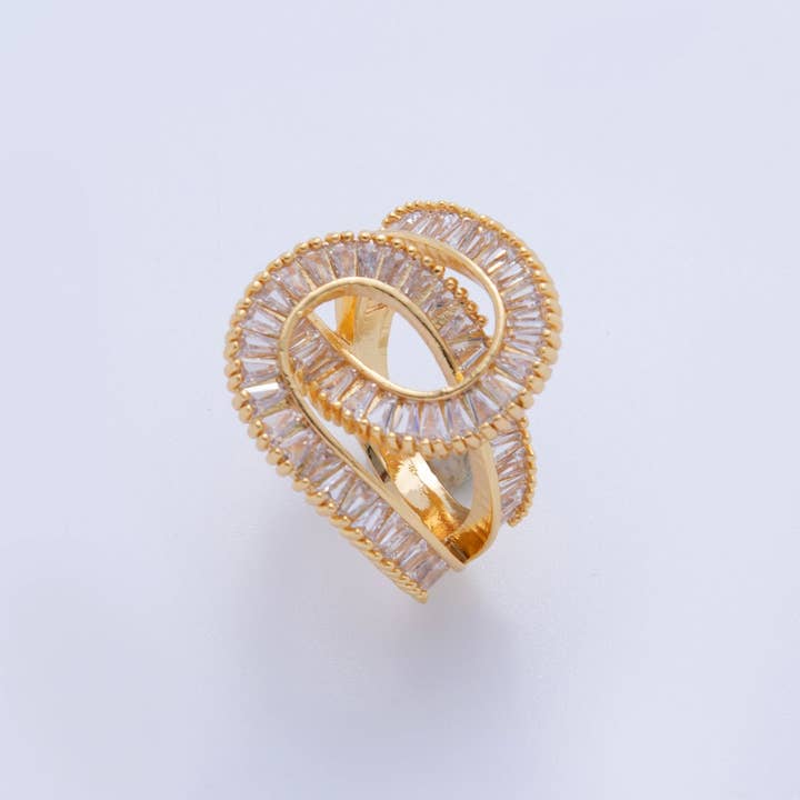 18K Gold Filled Baguette Geometric Knot Double Band Ring | O1725 and other Purchase Wholesale double knot. Free Returns & Net 60 Terms on Faire trending on Faire.