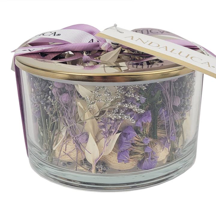 Andaluca - Wholesale Potpourri - Amber Lavender Glass Bowl Potpourri
