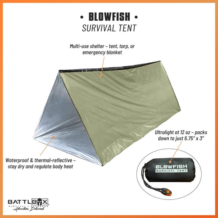 BattlBox - Wholesale Tent - BlowFish Lightweight Waterproof Survival Tent with Kit3