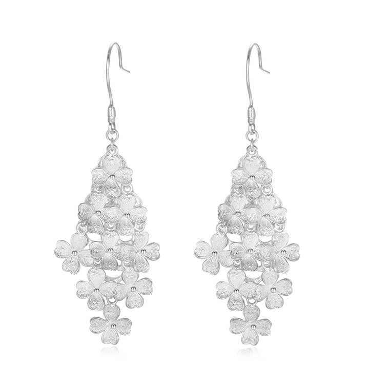 Clover Cascade Filigree Earrings for wholesale by EBNIX Fine Jewelry