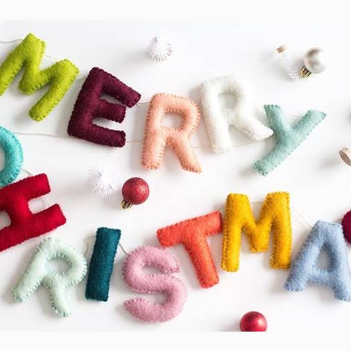 Joy Felts - Wholesale Bunting/Garland - Merry Christmas Letter Garland - Large Letter Size