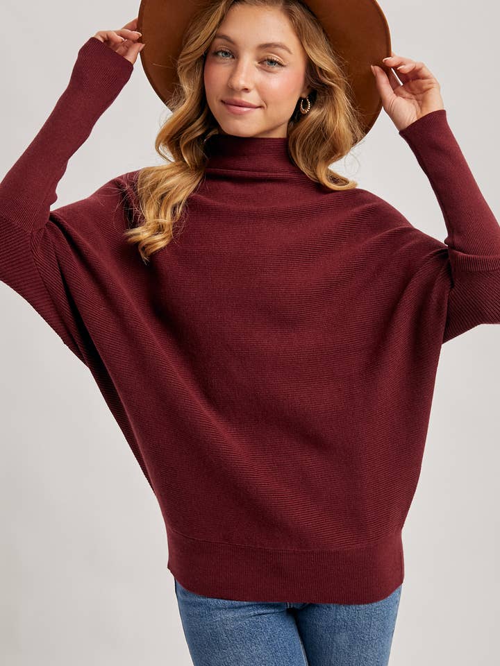 Bluivy - Wholesale Knit Sweater - Women's - SLOUCH NECK DOLMAN SLEEVED PULLOVER58