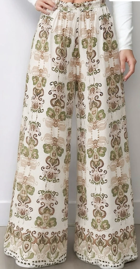 LOOWIE - Wholesale Pants - Women's - ELPABO Italian Wide Legs Olive  Summer Pants LOOWIE   0